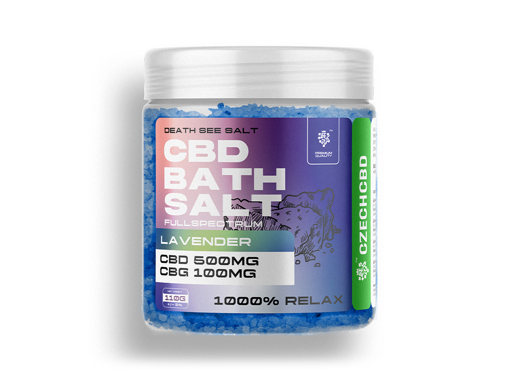 CBD koupelová sůl 500mg s CBG - Levandule 110g 2 CBD koupelová sůl 500mg s CBG - Levandule 110g - Obrázek 2