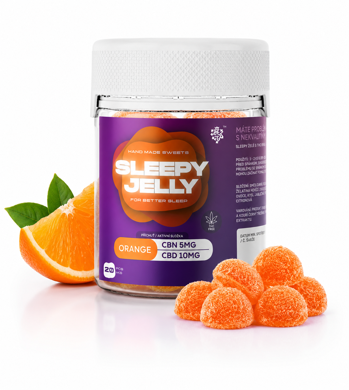 Sleepy Jelly CBN/CBD - pomeranč 20ks 1 Sleepy Jelly CBN/CBD - pomeranč 20ks