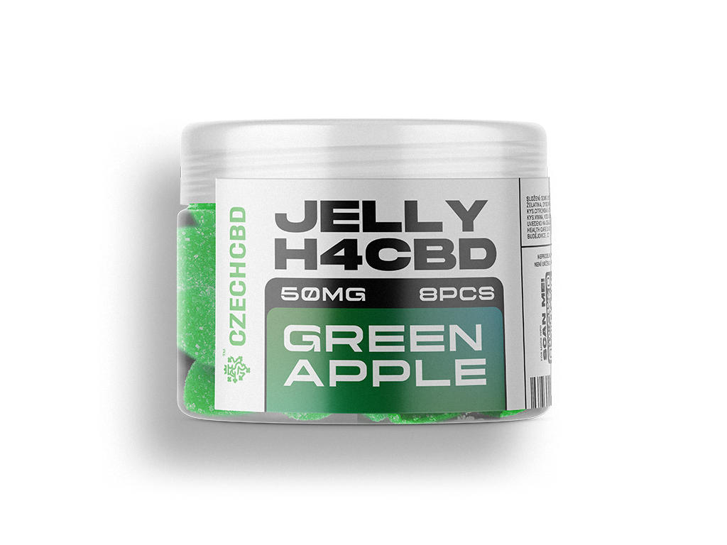 Jelly H4CBD 50mg Zelené jablko 8ks 1 Jelly H4CBD 50mg Zelené jablko 8ks