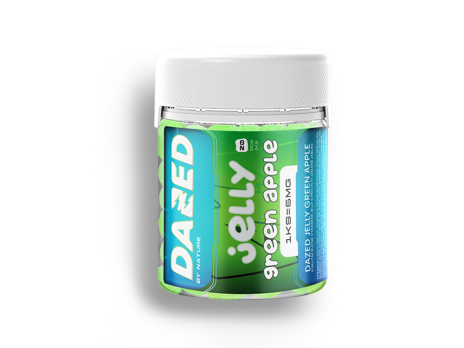 DAZED Jelly 5mg Zelené jablko 20ks 1 DAZED Jelly 5mg Zelené jablko 20ks