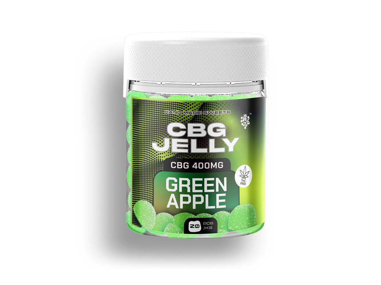 CBG Jelly 20mg Zelené jablko 20ks 1 CBG Jelly 20mg Zelené jablko 20ks