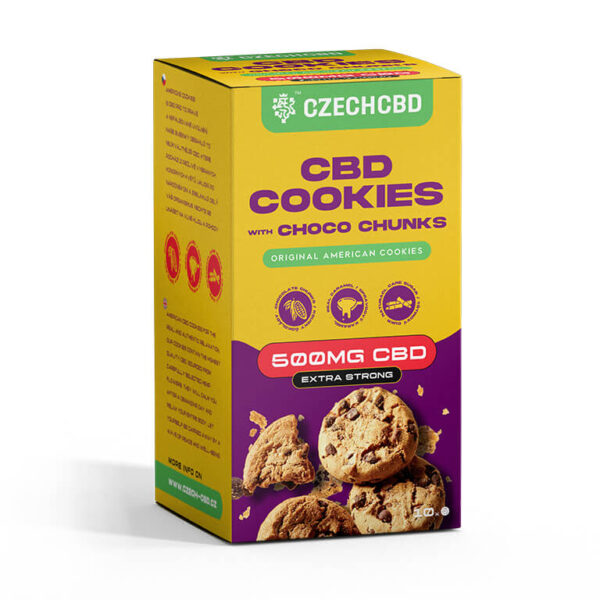 CBD produkty 32 CBD Cookies s čoko kousky, 500 mg CBD